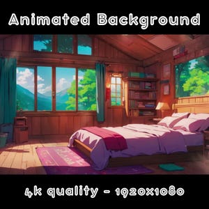 ANIMATED BACKGROUND - Rustic Retreat, Nature, Cozy, Vtuber Bedroom  (loop, 4k) VTUBER - Stream Background - Video Background - Lo-fi - D&D
