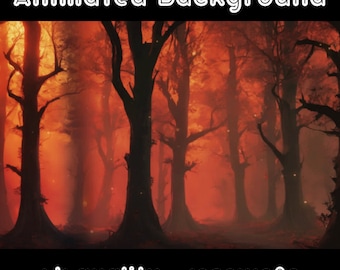 ANIMATED BACKGROUND - Horror Forest, Fire, Scary, Spooky (loop, 4k) VTUBER - Stream Background - Video Background - Lo-fi - D&D