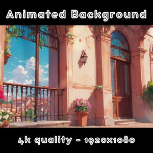 ANIMATED BACKGROUND - Lovers Lane, European Street, Aesthetic Video (loop, 4k) VTUBER - Stream Background - Video Background - Lo-fi - D&D