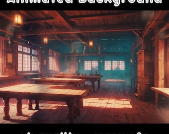 ANIMATED BACKGROUND - Abandoned Alehouse, Tavern, Medieval (loop, 4k) VTUBER - Stream Background - Video Background - Lo-fi - D&D
