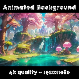 ANIMATED BACKGROUND - Fantasy Glade, Fairy Forest, Magical (loop, 4k) VTUBER - Stream Background - Video Background - Lo-fi - D&D