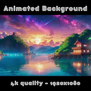 SFONDO ANIMATO - Galaxy Border, Spiaggia, Osservazione delle stelle, Astrale (loop, 4k) VTUBER - Sfondo streaming - Sfondo video - Lo-fi - D&D