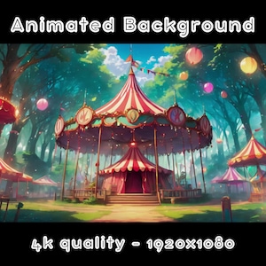 SFONDO ANIMATO - Carnevale nei boschi, Foresta, Magico, Fiaba (loop, 4k) VTUBER - Sfondo flusso - Sfondo video - Lo-fi - D&D