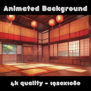 ANIMIERTER HINTERGRUND - Traditionelle Lounge, Japanischer Raum, Training (loop, 4k) VTUBER - Stream Hintergrund - Video Hintergrund - Lo-fi - D&D