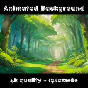ANIMATED BACKGROUND - Green Forest, Wilderness, Nature, Woods  (loop, 4k) VTUBER - Stream Background - Video Background - Lo-fi - D&D