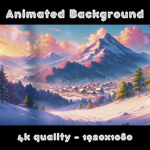 ANIMATED BACKGROUND - Snow Landscape, Winter, Wilderness, Nature  (loop, 4k) VTUBER - Stream Background - Video Background - Lo-fi - D&D