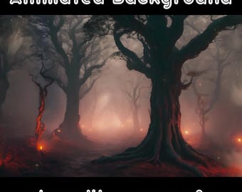 ANIMATED BACKGROUND - Spooky Forest, Horror, Scary, Halloween (loop, 4k) VTUBER - Stream Background - Video Background - Lo-fi - D&D