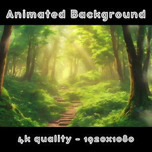 ANIMATED BACKGROUND - Forest Path, Adventure, Hiking, Natural (loop, 4k) VTUBER - Stream Background - Video Background - Lo-fi - D&D