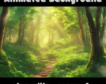 ANIMATED BACKGROUND - Forest Path, Adventure, Hiking, Natural (loop, 4k) VTUBER - Stream Background - Video Background - Lo-fi - D&D