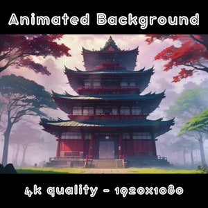 ANIMIERTER HINTERGRUND - Japanischer Tempel, Japan, Anime, Samurai (loop, 4k) VTUBER - Stream Background - Video Background - Lo-fi - D&D