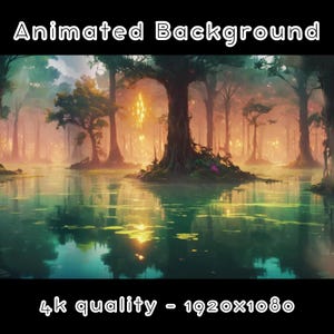 ANIMATED BACKGROUND - Almost There, Swamp, Frog, Forest, Nature  (loop, 4k) VTUBER - Stream Background - Video Background - Lo-fi - D&D
