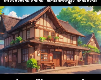 ANIMATED BACKGROUND - Village Tavern, Cottage, Guild Hall (loop, 4k) VTUBER - Stream Background - Video Background - Lo-fi - D&D