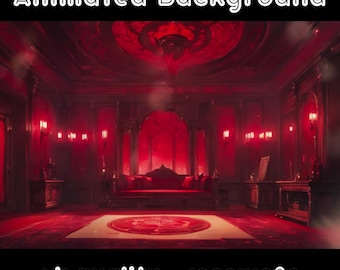 ANIMATED BACKGROUND - Vampire Chamber, Red Room, Gothic Living Room (loop, 4k) VTUBER - Stream Background - Video Background - Lo-fi - D&D