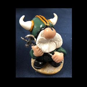 Handmade Polymer Clay Viking Gnome