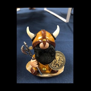 Handmade Polymer Clay Viking Gnome
