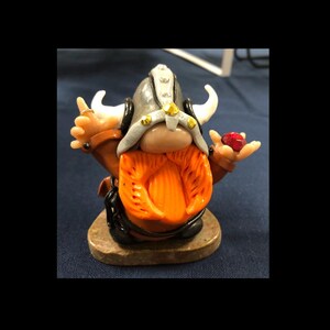 Handmade Polymer Clay Viking Gnome