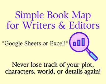 Simple Book Map for Writers and Editors, Plot Planner, Story Outline | Digital Download