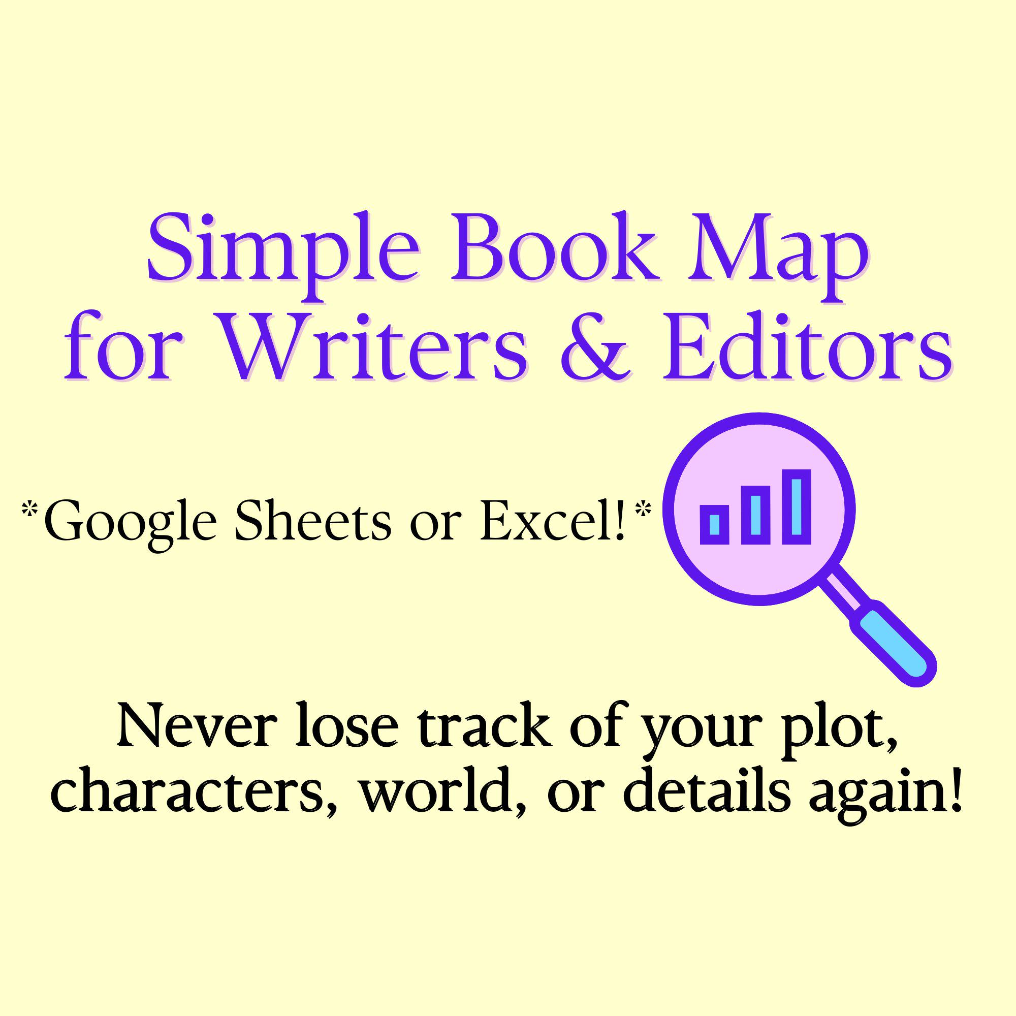 Simple Book Map for Writers and Editors, Plot Planner, Story Outline ...