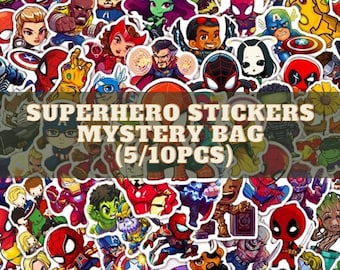 Superhero Cartoon Sticker Set Superhero Mystery Bag Super Villain Stickers For Children Super Hero Stickers Supervillain Packs
