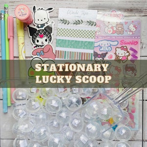 Stationary Lucky Scoop + Free Gift | Kawaii Stationary Surprise | Journal Scrapbooking | Stationery Grab Bag | Stickers Mystery Bag