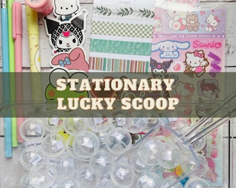 Stationary Lucky Scoop + Free Gift | Kawaii Stationary Surprise | Journal Scrapbooking | Stationery Grab Bag | Stickers Mystery Bag