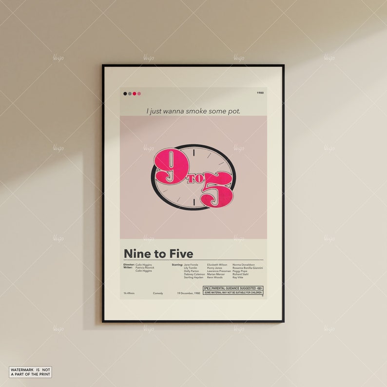 Nine to Five Poster Colin Higgins Minimalist Movie Poster Custom