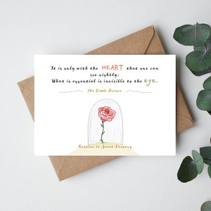 CARTE DE VOEUX « Petit Prince Rose »