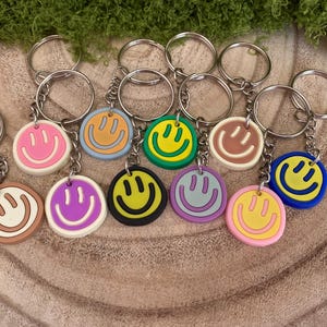 Colorful keychain smiley, bag charm, backpack charm, pendant