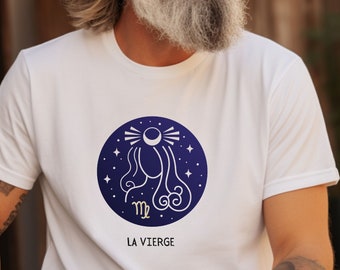 La Vierge Virgo T-Shirt, Stylish Zodiac Design Top, Ideal Gift for Astrology Lovers, Chic French Detail, Perfect Astrological Birthday