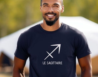 Le Sagittaire Tee, Stylish Unisex Sagittarius Zodiac Vector Shirt, Astrological Sign Top, Unique Sagittarian Birthday Present , Astrology T