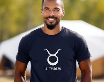 Custom Taurus Zodiac TShirt, Le Taureau French Text, Astrology Graphic T,  Stylish Astrological Wear, Unique gift for Him