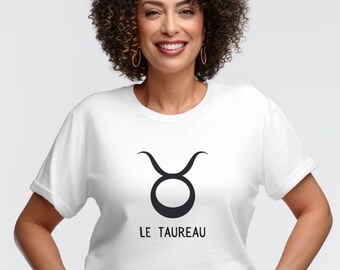 Kolorowy Le Taureau, Koszulka Taurus, Elegancka Koszulka z Wektorowym Znakiem, Astrologia Mody, Idealny Prezent Urodzinowy Dla Niej, Eleganckie Ubrania Znakowe