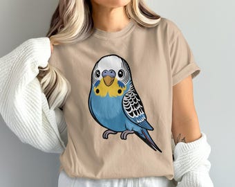Cute Cartoon Budgie Bird PNG, Digital Clipart (Digital Download)