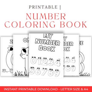 123 Baby Shower Coloring Book, Baby's First Number 123 Book, Baby Shower Game Activity, Keepsake, Printable Baby Shower Numbers Book,