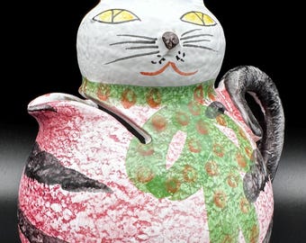 Vintage Cat Ceramic Figural Pitcher - MCM - Made in Italy