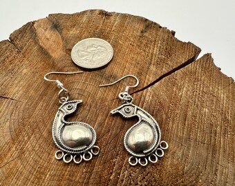 Vintage Lovebirds Sterling Silver Earrings