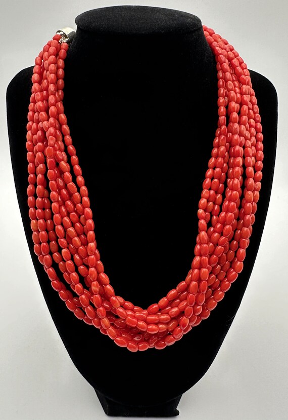 Vintage Jay King DRT Red Coral And Sterling Silver