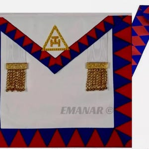Lammfell-Leder Masonic Royal Arch Companions Schürze & Sash RA Regalia TOP TIER