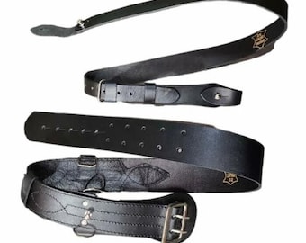 Sam Shoulder Strap Leather Belt / Sam Black Belt, Chrome buckle Quick Release Clip-on BRAND NEW