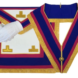 Masonic Mark Provincial Dress Schürze Kragen Handschuhe Bundle Lammfell TOP TIER