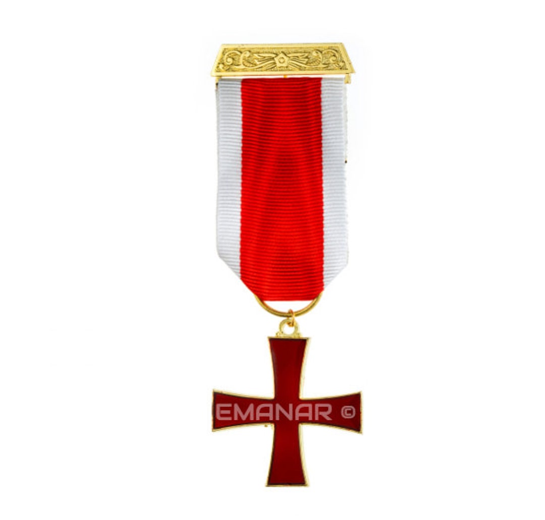Cravatta In Seta Nera Knights Templar - Massonica KT - Regalia Craft