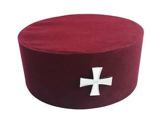 Gorra de los Caballeros Templarios Masónicos nueva y de alta calidad con insignia, KT Masons Regalia