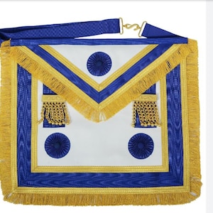 Masonic Craft Provincial Kleid Schürze Blau Rosetten Lammfell