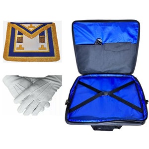 Masonic Regalia Soft Case Tasche Craft & Provincial Full Dress Schürze Lammfell BRANDNEU