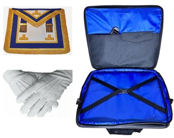 Estuche blando para regalía masónica Delantal de gala artesanal y provincial Piel de cordero NUEVO