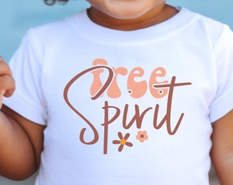 Camiseta infantil Free Spirit, camiseta para meninas, camiseta boho para meninas, camiseta linda para meninas