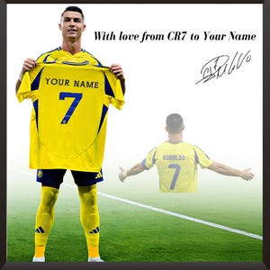 Camiseta de fútbol personalizada de Ronaldo Cr7 con la firma de Ronaldo, regalo de graduación, regalo de cumpleaños, regalo de fútbol, regalo de Ronaldo