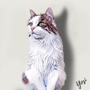 Personalized Cartoon Digital Dog Portraits Cat Portraits, Custom Vector Portraits Using Pet Photo  Custom Dog Portraits, Pet Memorial Art
