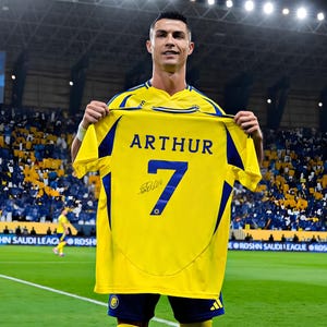 Custom Ronaldo Cr7 Soccer Uniform Jersey with Ronaldo signature ,Graduation Gift, Birthday Gift, Soccer football Gift, Ronaldo Gift