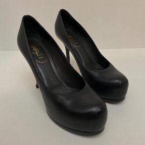Yves Saint Laurent Rive Gauche YSL Trib Too Leather High Heels
